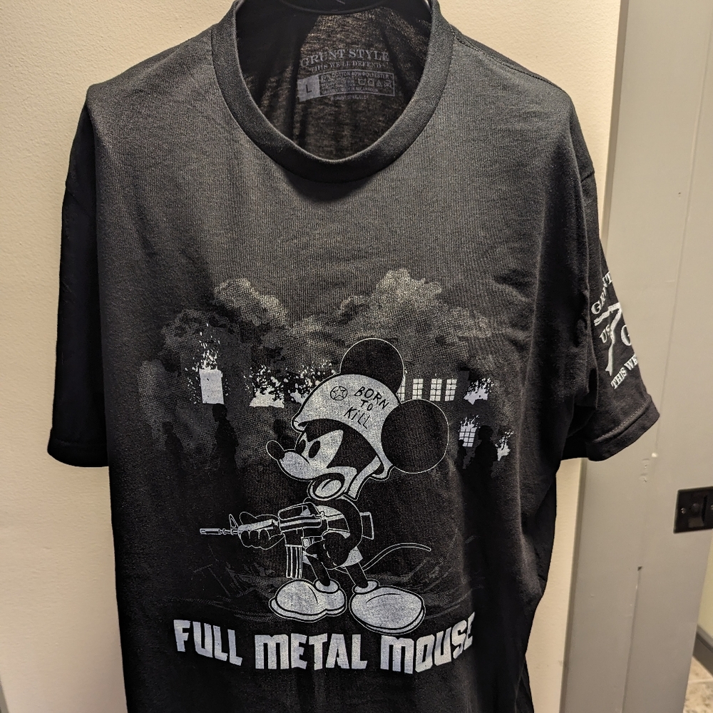 Black FULL METAL MOUSE T-shirt by Grunt Style size Large Brand New with tags